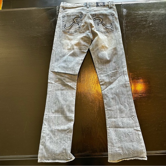 Rock & Republic Size 6 Flare Wide Leg Light Wash Denim Jean Y2K Mom Jean - Picture 11 of 13